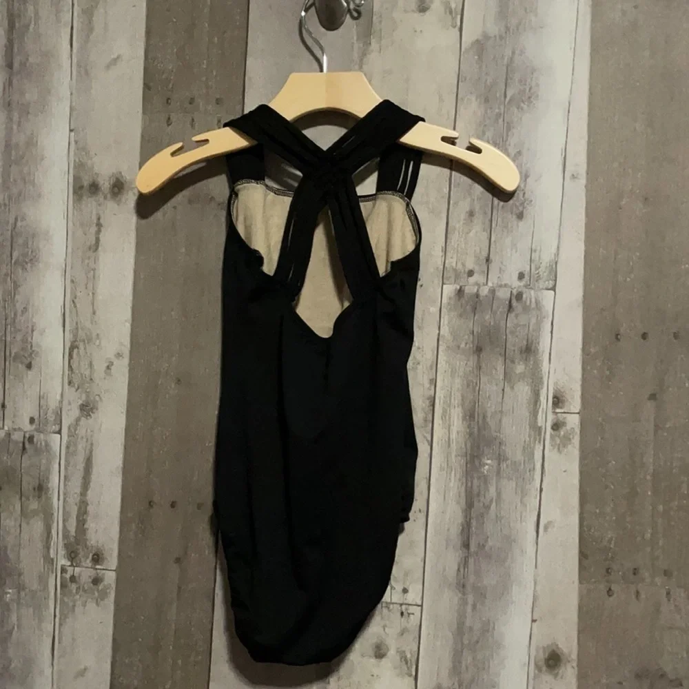 EUROTARD LEOTARD BLACK LATTICE BACK SMALL